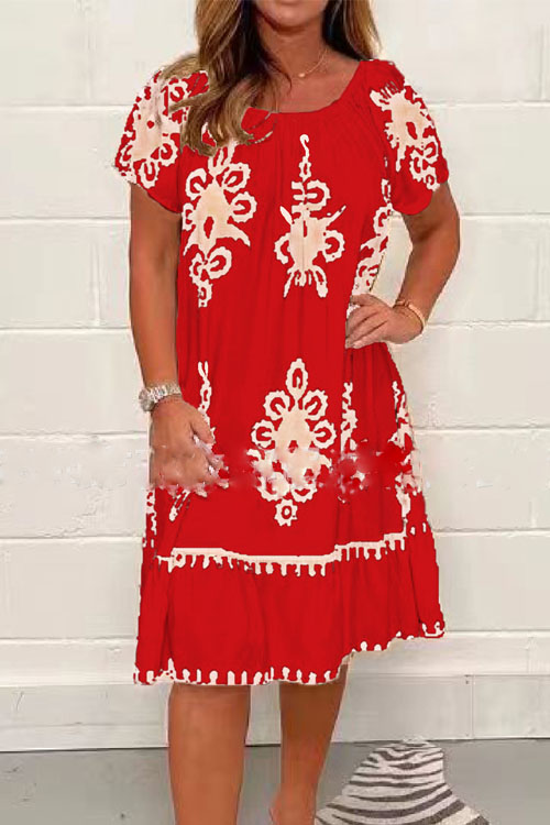 Nonnadress Summer Floral Short Sleeve Dress