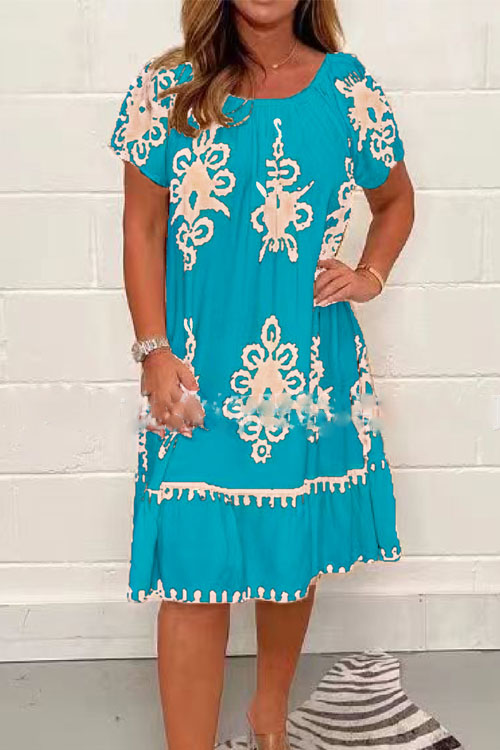 Nonnadress Summer Floral Short Sleeve Dress