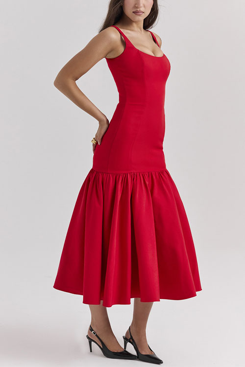 Nonnadress Red Rose Backless Loose Fashion Dress