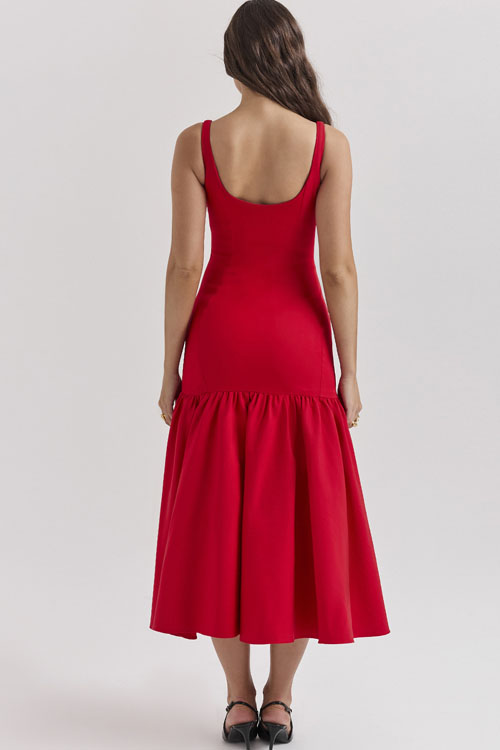 Nonnadress Red Rose Backless Loose Fashion Dress