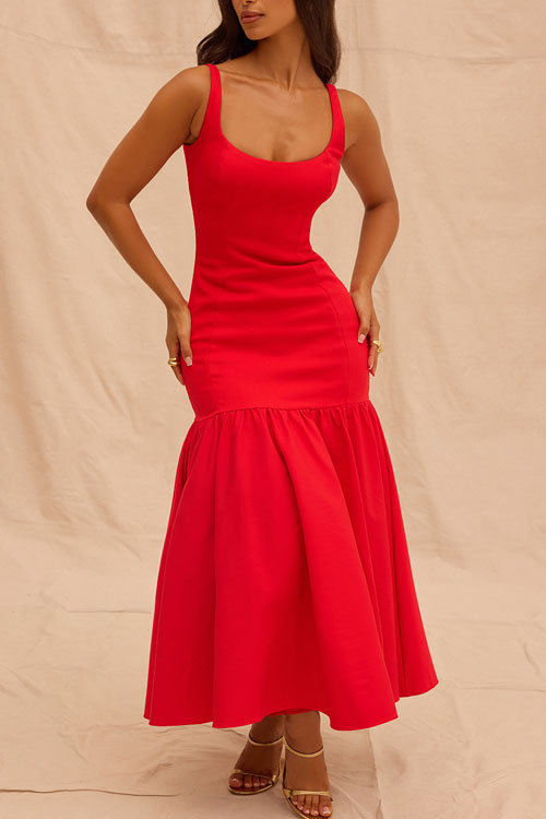 Nonnadress Red Rose Backless Loose Fashion Dress