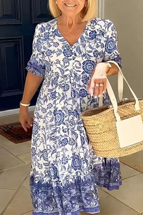 Nonnadress Floral Print Plus Size Loose Fit Dress