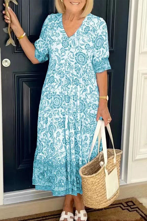 Nonnadress Floral Print Plus Size Loose Fit Dress