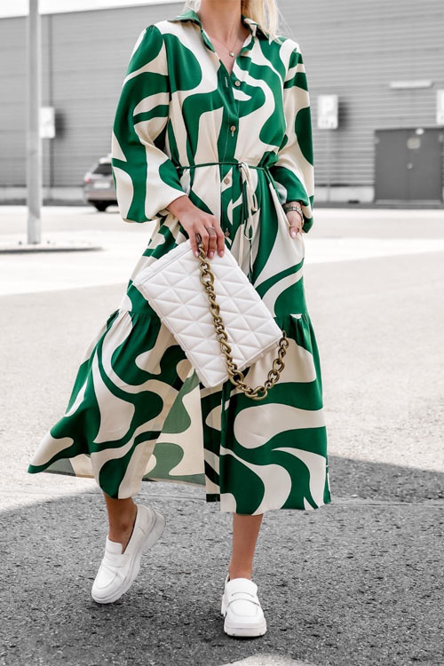 Nonnadress Digital Print Loose Shirt Dress