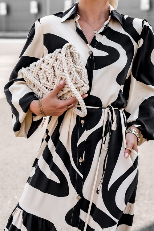 Nonnadress Digital Print Loose Shirt Dress