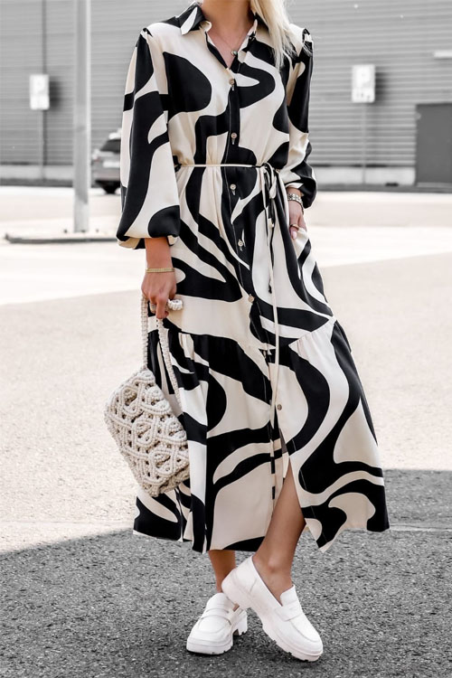 Nonnadress Digital Print Loose Shirt Dress