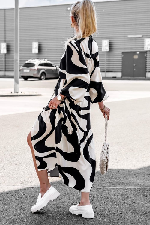 Nonnadress Digital Print Loose Shirt Dress