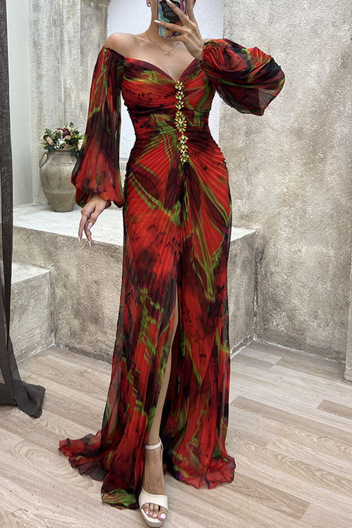 Nonnadress Printed Party Pleated Dress