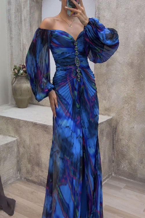 Nonnadress Printed Party Pleated Dress