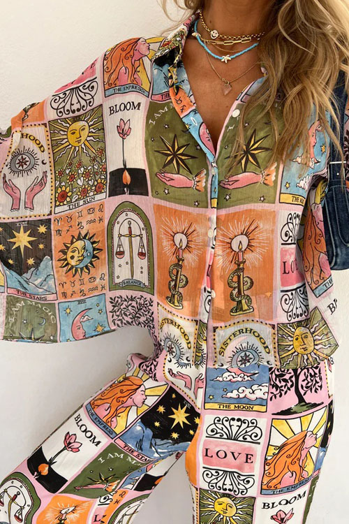 Nonnadress Batwing Sleeve Printed Loose Two-piece