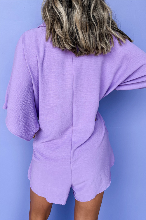 Nonnadress Loose Fresh Buckle Lapel Double Pocket Jumpsuit