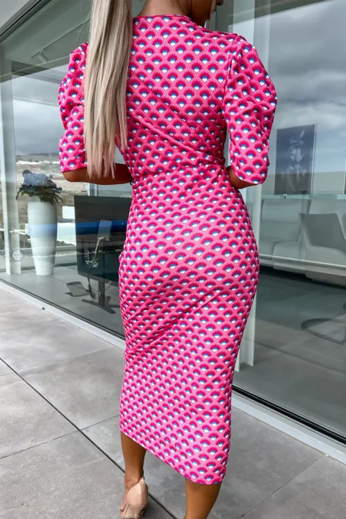 Nonnadress High-waisted Hip-hugging Printed Slim-fit One-step Dress