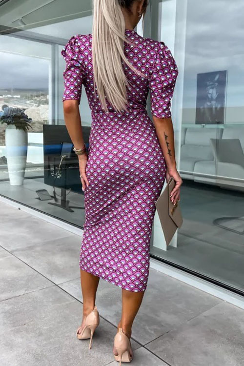 Nonnadress High-waisted Hip-hugging Printed Slim-fit One-step Dress