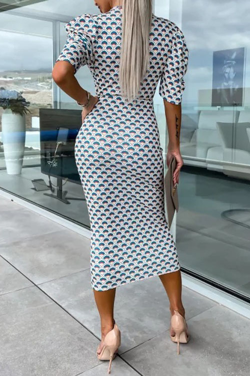 Nonnadress High-waisted Hip-hugging Printed Slim-fit One-step Dress