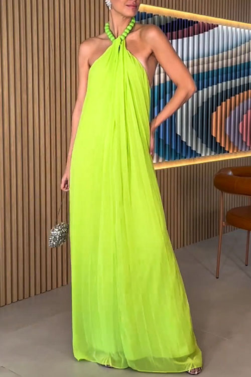 Nonnadress Chiffon Pleated Neck Dress