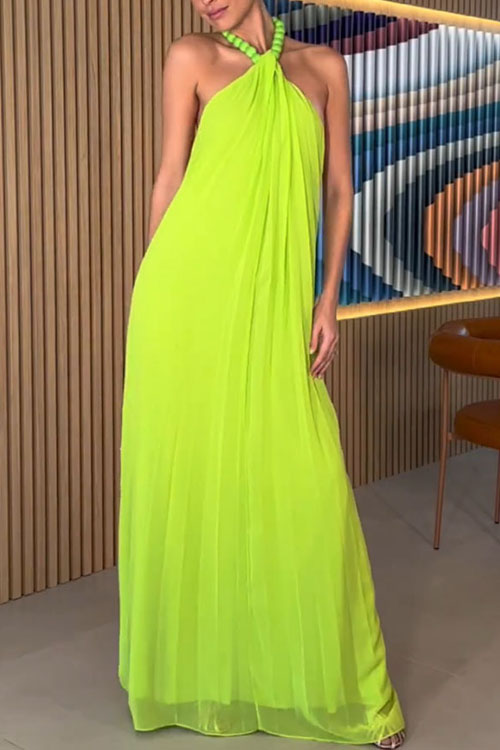 Nonnadress Chiffon Pleated Neck Dress