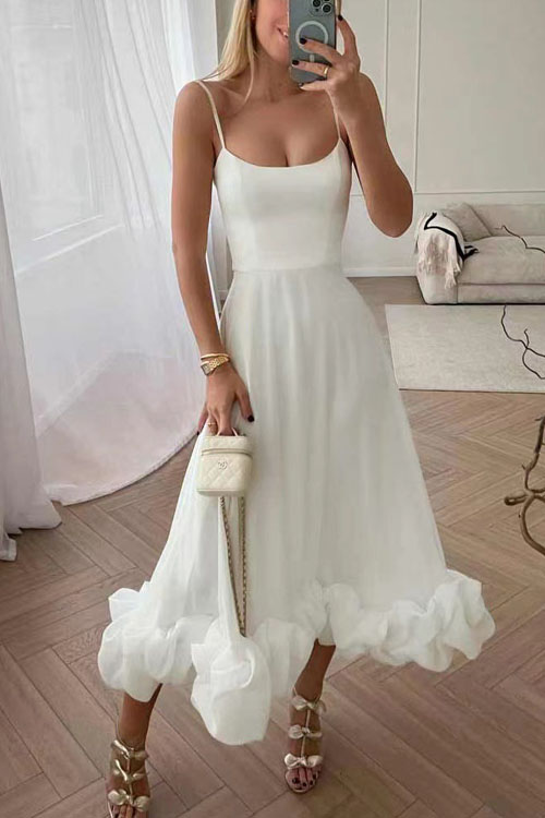 Romantic Cloud Swing 3D Flower A-line Dress