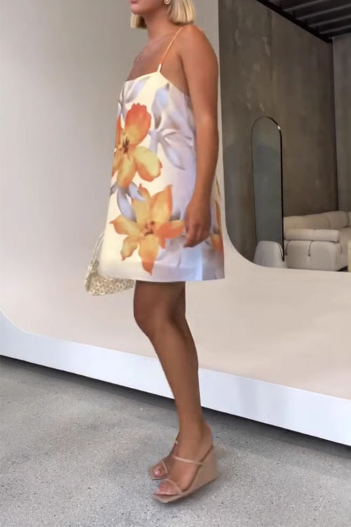 Nonnadress Sweet and Spicy Style Printed Slim Fit Halter Dress