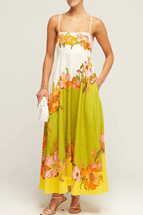 Nonnadress Halter Printed High Waist Swing Dress