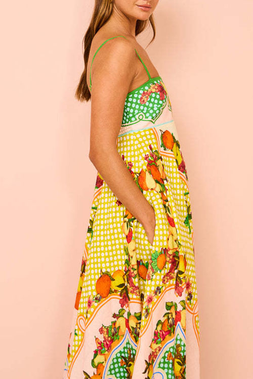 Nonnadress Halter Printed High Waist Swing Dress