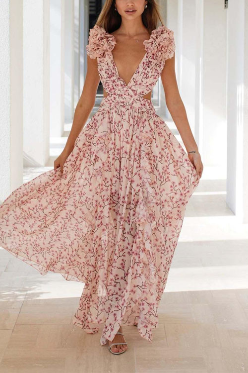 Nonnadress Countryside-style Floral Hollow Out Dress