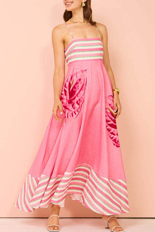 Nonnadress Halter Printed High Waist Swing Dress