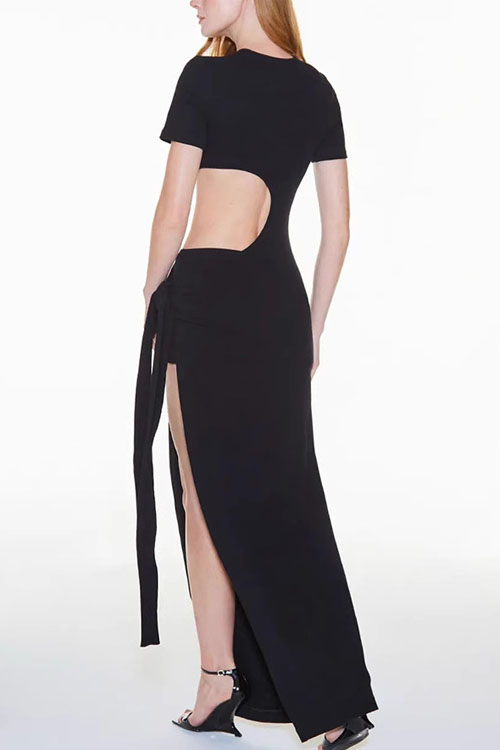 Nonnadress Backless Strappy Slimming Split Dress