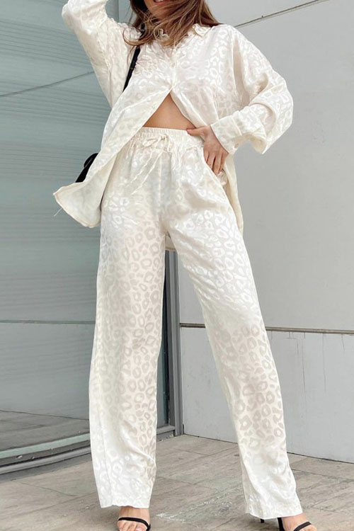 Nonnadress Loose Leopard Print Casual Women's Suit