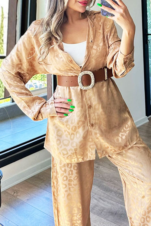 Nonnadress Loose Leopard Print Casual Women's Suit