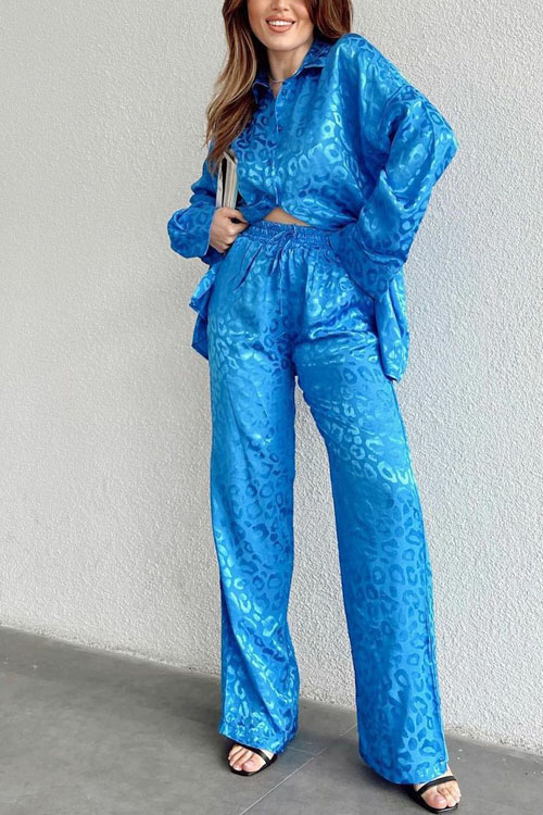 Nonnadress Loose Leopard Print Casual Women's Suit