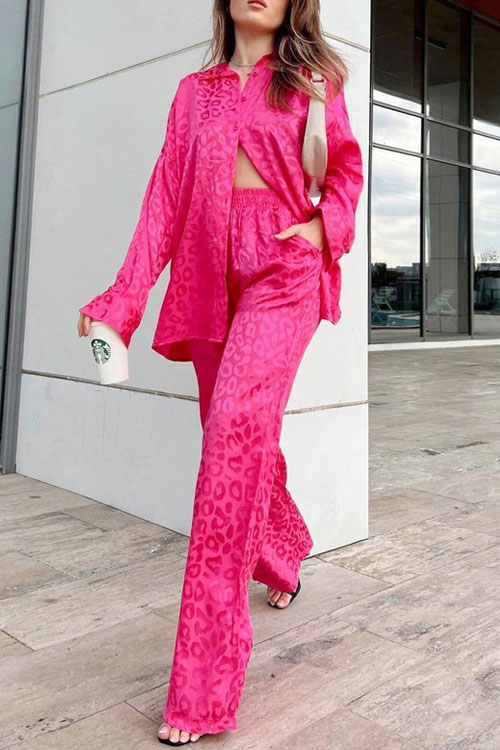 Nonnadress Loose Leopard Print Casual Women's Suit