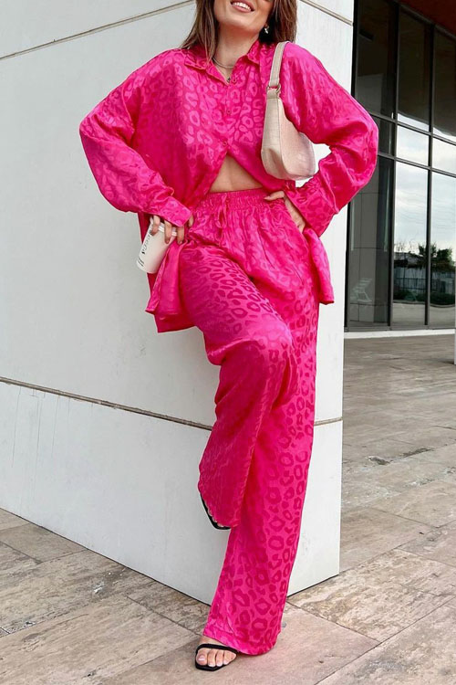 Nonnadress Loose Leopard Print Casual Women's Suit