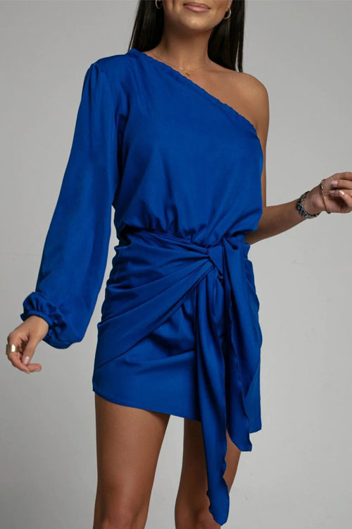 Nonnadress Printed One-Shoulder Strap Self-Adjusting Dress