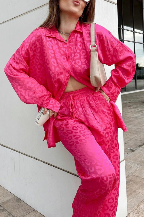 Nonnadress Loose Leopard Print Casual Women's Suit