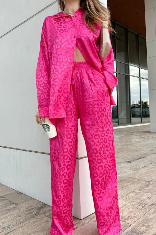 Nonnadress Loose Leopard Print Casual Women's Suit