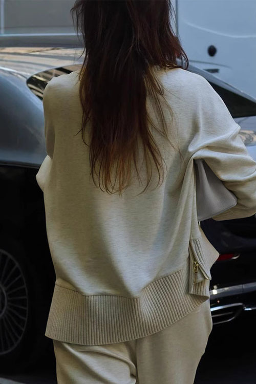 Nonnadress Long Sleeve Sweatshirt Casual Pocket Trousers Two-piece Set