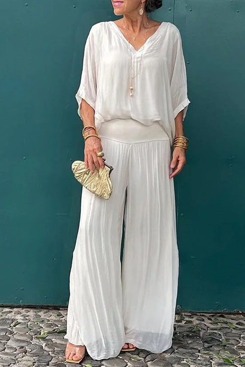 Nonnadress Summer Solid Colour Chiffon Casual Suit
