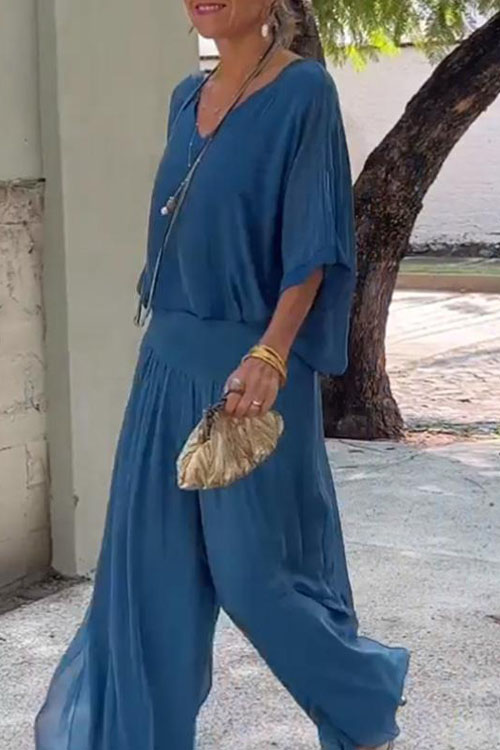 Nonnadress Summer Solid Colour Chiffon Casual Suit