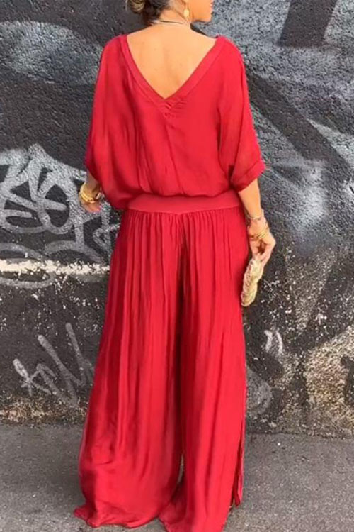 Nonnadress Summer Solid Colour Chiffon Casual Suit