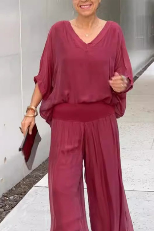 Nonnadress Summer Solid Colour Chiffon Casual Suit