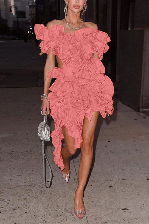 Nonnadress Pressed pleated open back rolled hem dress