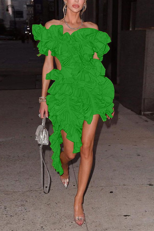 Nonnadress Pressed pleated open back rolled hem dress