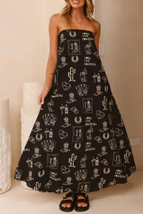 Nonnadress Digital Printed Sheath A-Swing Dress