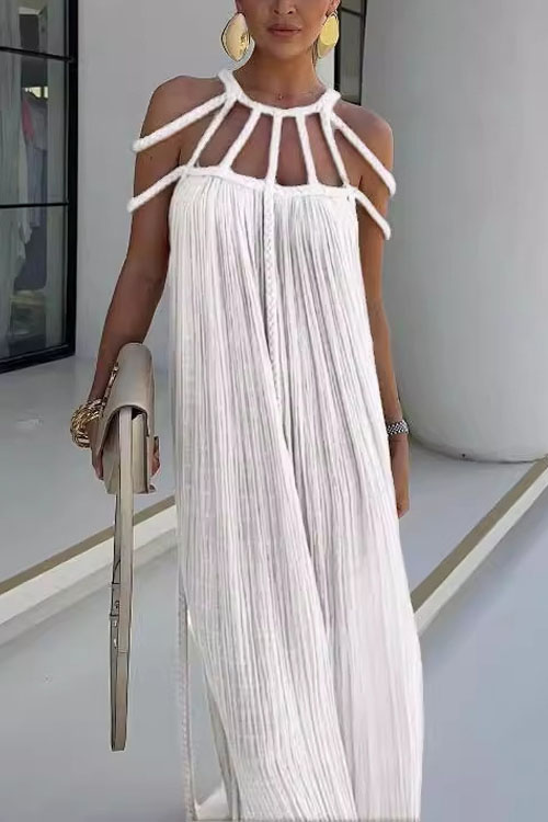 Nonnadress Halterneck rope strap slim fit dress