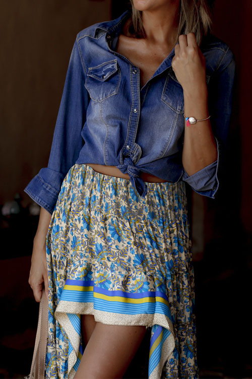 Beach  Print Holiday Irregular Swing Skirt