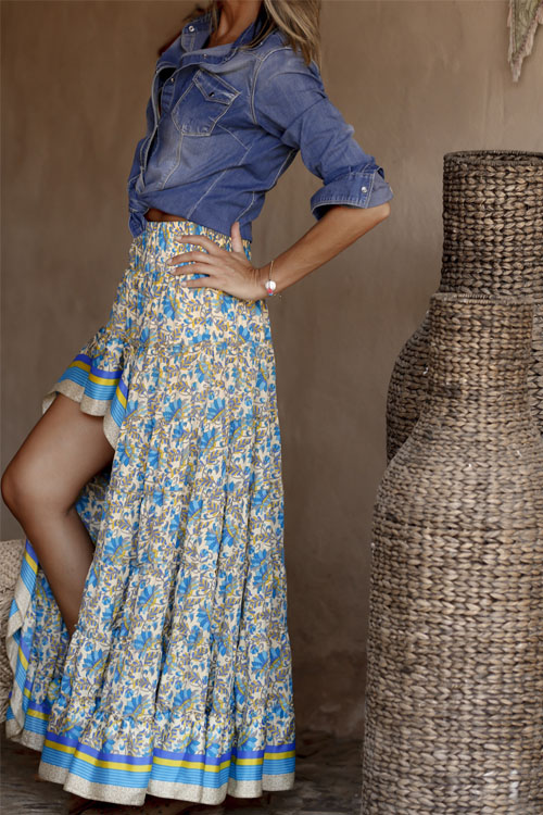 Beach  Print Holiday Irregular Swing Skirt