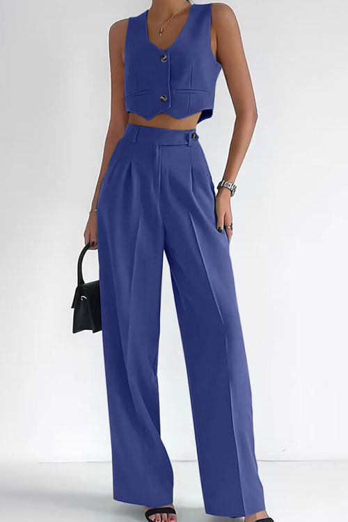 Nonnadress Casual Fashion Multicolor Vest Set