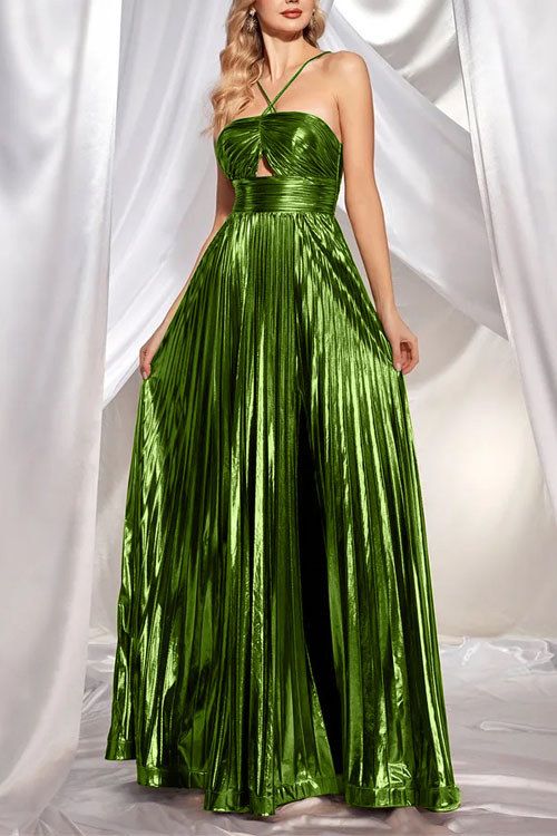 Nonnadress Evening gown with slit gold backless dress