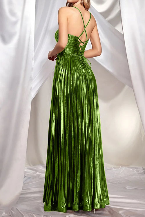 Nonnadress Evening gown with slit gold backless dress