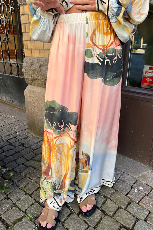 Nonnadress Retro casual loose short-sleeved holiday floral shirt suit